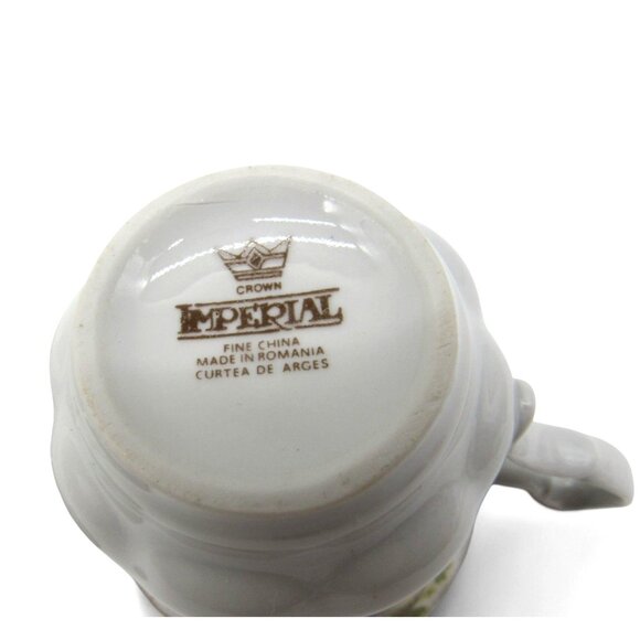 CROWN IMPERIAL Tea Cup And Saucer Floral Romania Vintage - Picture 10 of 10